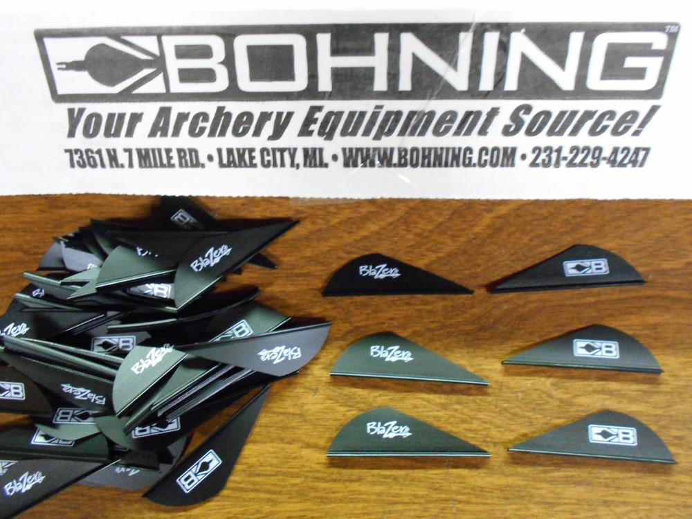 100 Black Bohning 2″ Blazer Vanes Pack! archery arrow fletching