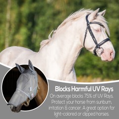 Derby UV-Blocker Premium Reflective Horse Fly Mask with Ears and Nose Cover