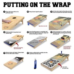 Custom Logo, Sports, Any Design Cornhole Board Vinyl Wrap Skins Laminated Decals