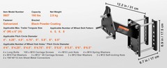 Spare Tire Carrier 160lb Trailer RV Mount Bracket Bolt Pattern Wheel Holder