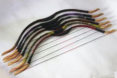 Handmade 30Lbs Traditional Recurve Bow Mongolian Longbow 12Pcs Fiberglass Arrow