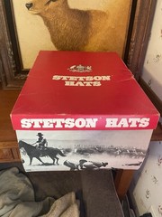 4X Stetson Cowboy Beige-Tan Feather Hatband Size 6 3/4