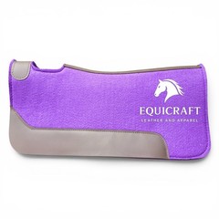 Purple Wool Felt Saddle Pad with Leather | Western Riding Pad | 30X30″ & 32X32″