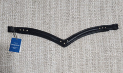 Black Leather English Horse Bridle Replacement Browband W/Swarovski Crystals NEW