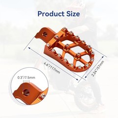 CNC Aluminum Foot Pegs Compatible with Tuttio Soleil01 Electric Dirt Bike