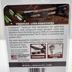 LimbSaver TwistLox Limb Dampeners 4-Pack Crossbow Compound Bow Camo USA NEW