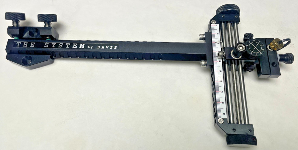5″ DAVIS RECURVE SIGHT-Black/Black knobs. double knob mount.