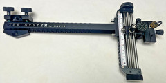 5″ DAVIS RECURVE SIGHT-Black/Black knobs. double knob mount.