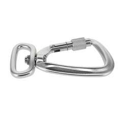 C5810 Silver Semi-Matte, Screw Lock Swivel Carabiner, Aluminum