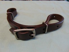 Adjustable Leather Chin CURB STRAP OILED BLACK or BROWN BURGUNDY LIGHT RAWHIDE