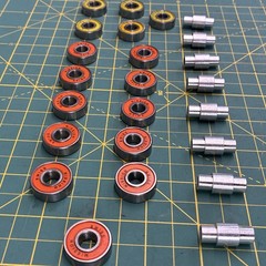 Mission Bearings [ 11 Swiss Orange + 5 Yellow ABEC 7 + 8 Axles ] Roller Hockey