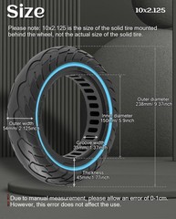 10×2.125 Scooter Solid Tire, Fit Turboant X7 Gotrax Apex Hiboy S2 Pro Max Hov…