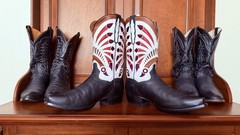 Dan Post DP 80512 Men’s Western Cowboy Boots US 12 EE Black White Red