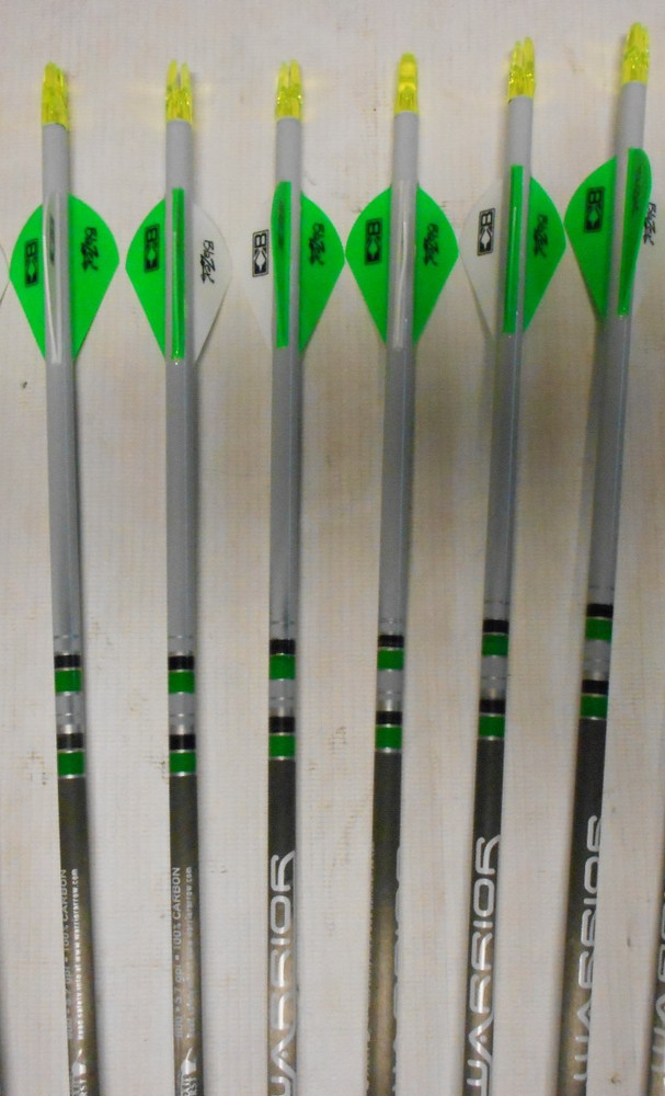 6- Warrior 340 by Gold Tip Carbon Dipped/Crested Arrows CUT TO LENGTH!