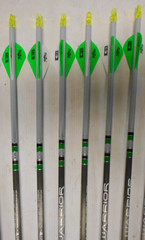 6- Warrior 340 by Gold Tip Carbon Dipped/Crested Arrows CUT TO LENGTH!