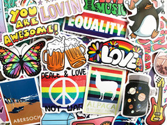 100 Cool Mixed Colors Sticker Lot Fun Pack Skateboard Laptop Car Decals