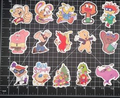 18 Random 90s Retro Nostalgic Cartoon TV Themed Water Resistant Fun Stickers