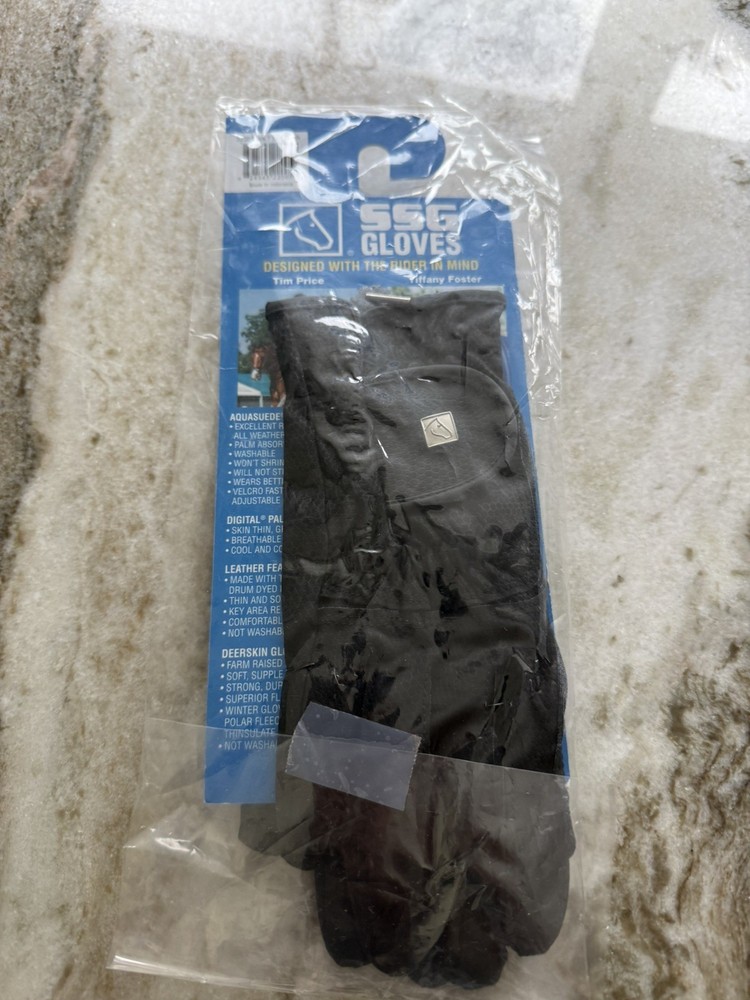 NWT SSG Soft Touch Riding Gloves Style 2200 Black Size 7