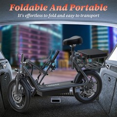 AOVOPRO ESBS Electric Scooter with Seat, Commuter Foldable, 500W, 22mph