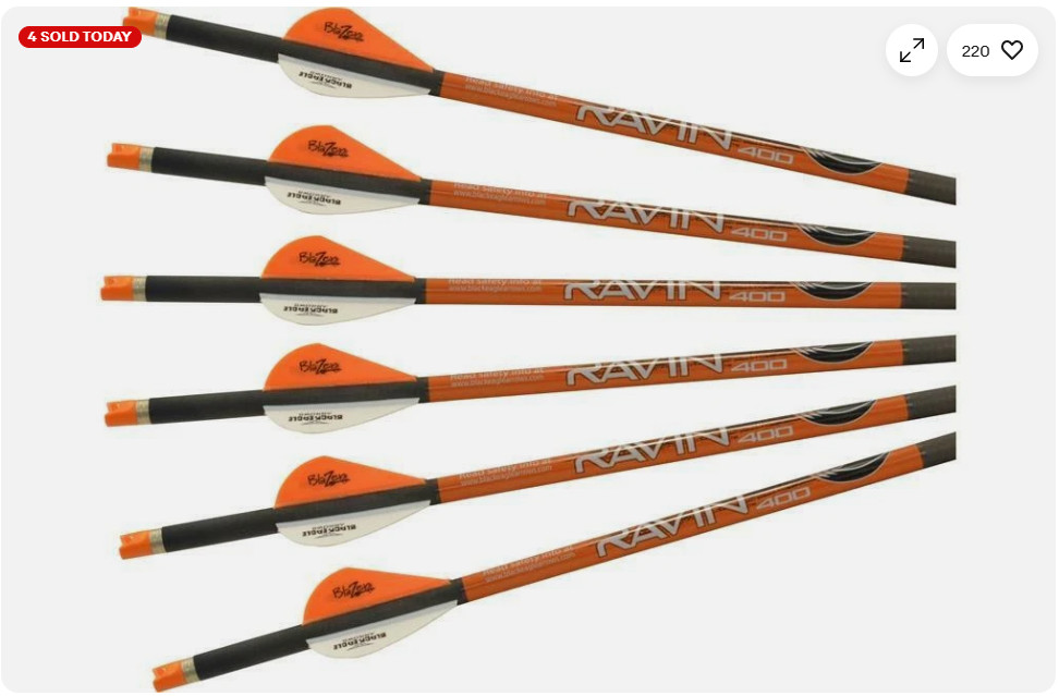 Ravin Crossbow Arrows With Orange Nocks 400grain (.003″) 6 Pack Model # R138