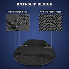 Foldable Motorcycle Gel Seat Cushion, Large 3D-Honeycomb Large, Black