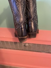 Justin 2005 Black Leather Western Cowboy Boots Size 8.5 D Made in USA