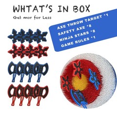 Axe Throwing Target Game Set Indoor Outdoor Kids Family Toss Toys Ninja Stars
