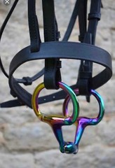 Rainbow Multicolor EGGBUTT Snaffle Horse Bit Lozenge Fat Double Joint Oval Link