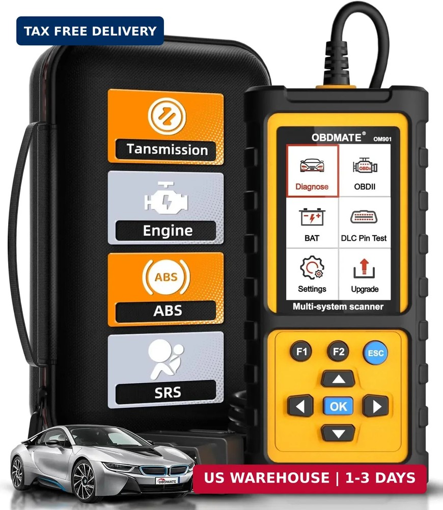 OBD2 Scanner with ABS SRS Transmission, Reset Fault Lights | Check Engine Code R