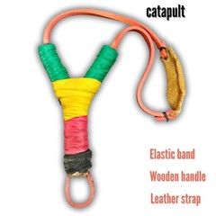 Hunting Wood Catapult With Rubber, High Velocity Powerful Slingshot Outdoor