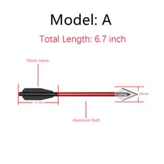 6.7» Mini Crossbow Bolts Metal 2 Blade Broadheads Pistol Survival Arrow Hunting