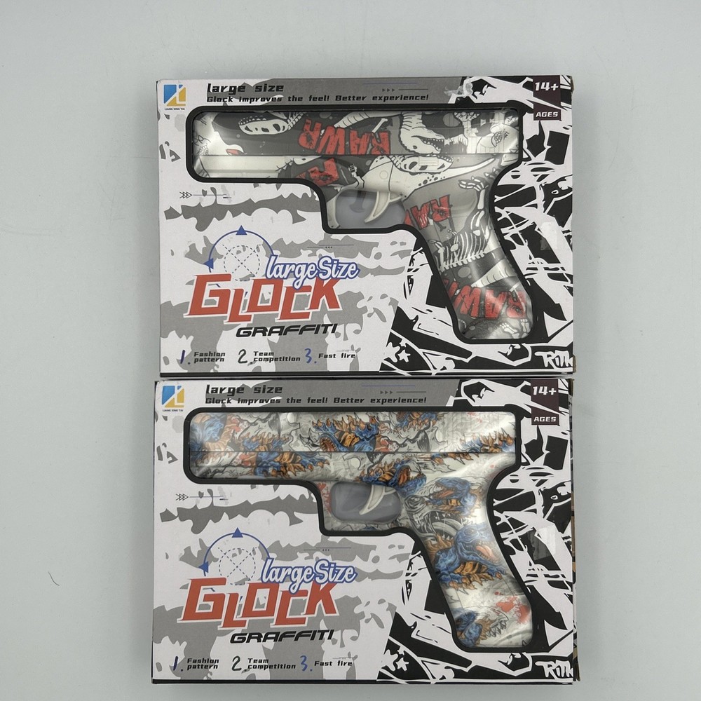 Large Size Graffiti Glock Water Bomb Air Pistol Quantity 2 Dinosaur NEW READ DES