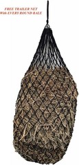 4′ x 5′ Round Bale Feeding Net Slow Feed 2.5″ ‎Hole Size, Durable Knotted Design