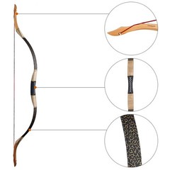 53» Traditional Hunting Bow Longbow Archery One Piece Mongolian Horsebow Arrows