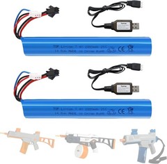 Rechargeable 7.4V 2000mAh LiPo Battery Pack for Airsoft Gel Blasters – 2 Pack