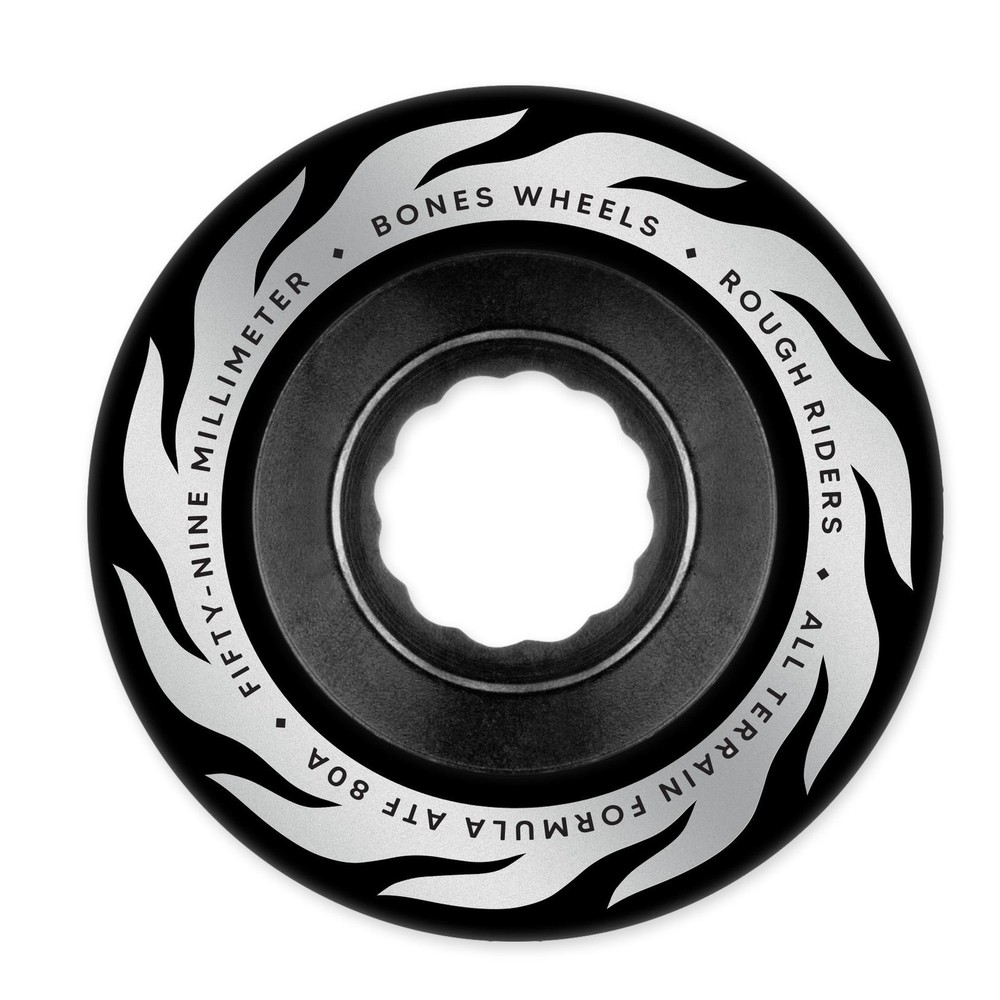 Bones Rough Riders Wheels, Eternal Flame, Black, 59mm/80a
