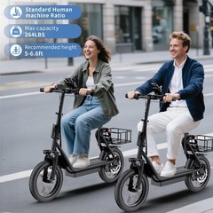 AOVOPRO Electric Scooter with Seat, Commuter Foldable, 500W 10.4Ah Battery 22mph