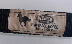 WEAVER BLACK NYLON 1» AVERAGE HORSE ADJUSTABLE 800-1100 LB AZTEC HALTER