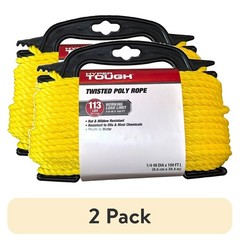 Polypropylene Twisted Rope 1/4in 100ft Strong Flexible Floats Mildew Resistant