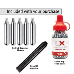 Umarex XBG .177 Cal Air Pistol, CO2 BB Gun w/ BB Jug, CO2 & Extra Mag (2254804)