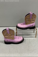 Roper Purple Tan Faux Ostrich Western Ankle Cowboy Boots Womens Size 6