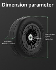 80/60-5 Front Wheel Fit for Ninebot Gokart Pro/Pro 2, Tubeless Tire Assembly …