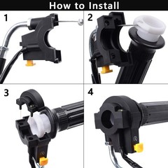 Twist Throttle Handle Grip Assembly and 36 Cable with Kill Switch Set for 7/8