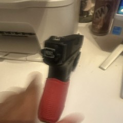 Gas Airsoft Pistol Black w/ Red Grip & GL-118 Laser/Light Attachment