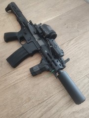 G&G Full Metal ARP 556 PDW AEG Airsoft Rifle Battleship Grey With TRACER UNIT
