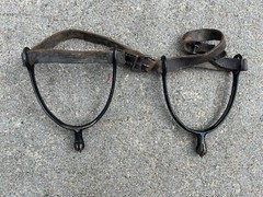 Pair (Set of 2) Western Leather / Metal Cowboy Spurs