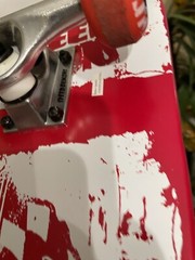 Speed Demon Skateboard 31in x 7.75in Concave Board Double Kick Tails Skull Red