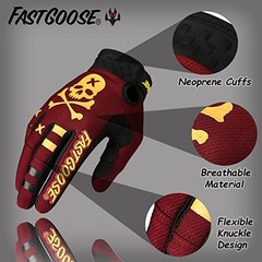 Dirt Bike Motorcycle Gloves – Motocross, Motorbike & ATV Off Road Large Maroon