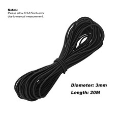 1/8″ Bungee Shock Cords with Hooks,65 Feet 1/8 inch x 65 feet, Black, Black