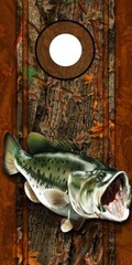 Cornhole Decals Wraps Fishing Graphics Bass Fish Oak Ambush Camouflage 00r/01L